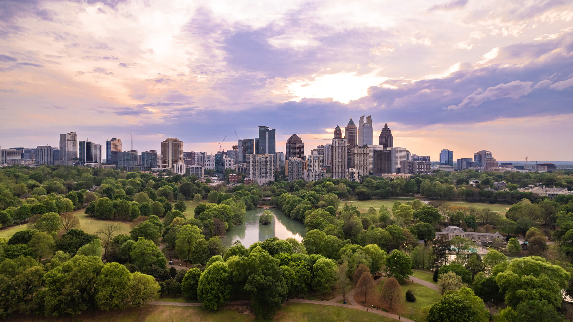 Atlanta skyline above Piedmont Park